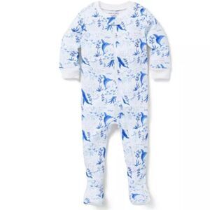 Janie and Jack 100049430 Baby Good Night Footed Pajama in Whale Wonder 3-6 m NWT